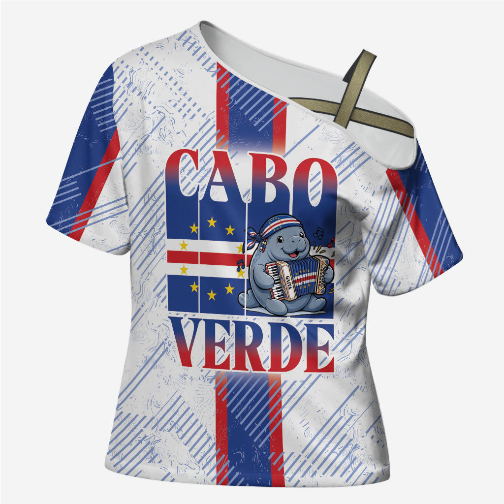 Accordion Gaita Cabo Verde Cross Shoulder Shirt Cape Verdean Instrument Cute Manatee
