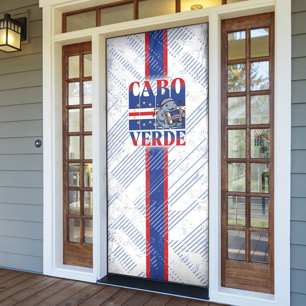 Accordion Gaita Cabo Verde Door Cover Cape Verdean Instrument Cute Manatee