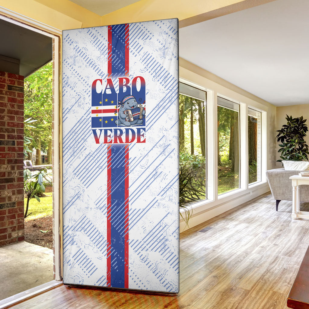 Accordion Gaita Cabo Verde Door Cover Cape Verdean Instrument Cute Manatee