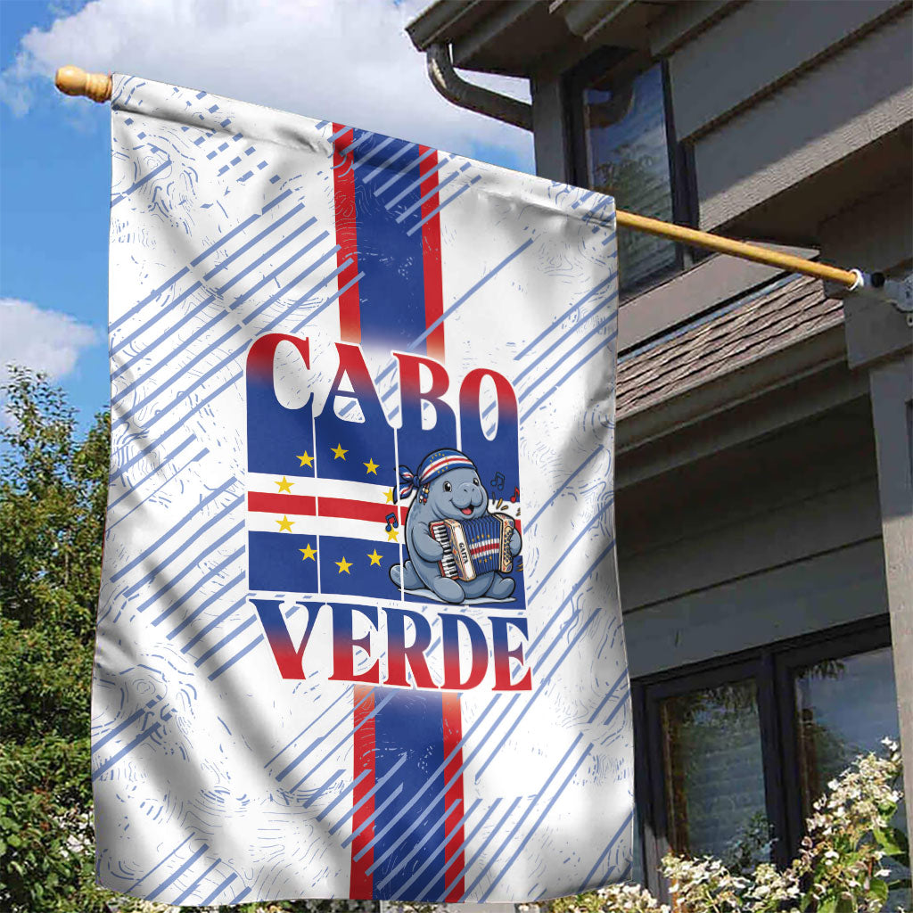 Accordion Gaita Cabo Verde Garden Flag Cape Verdean Instrument Cute Manatee