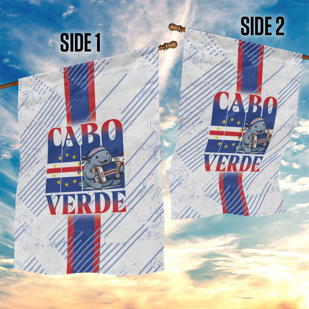Accordion Gaita Cabo Verde Garden Flag Cape Verdean Instrument Cute Manatee