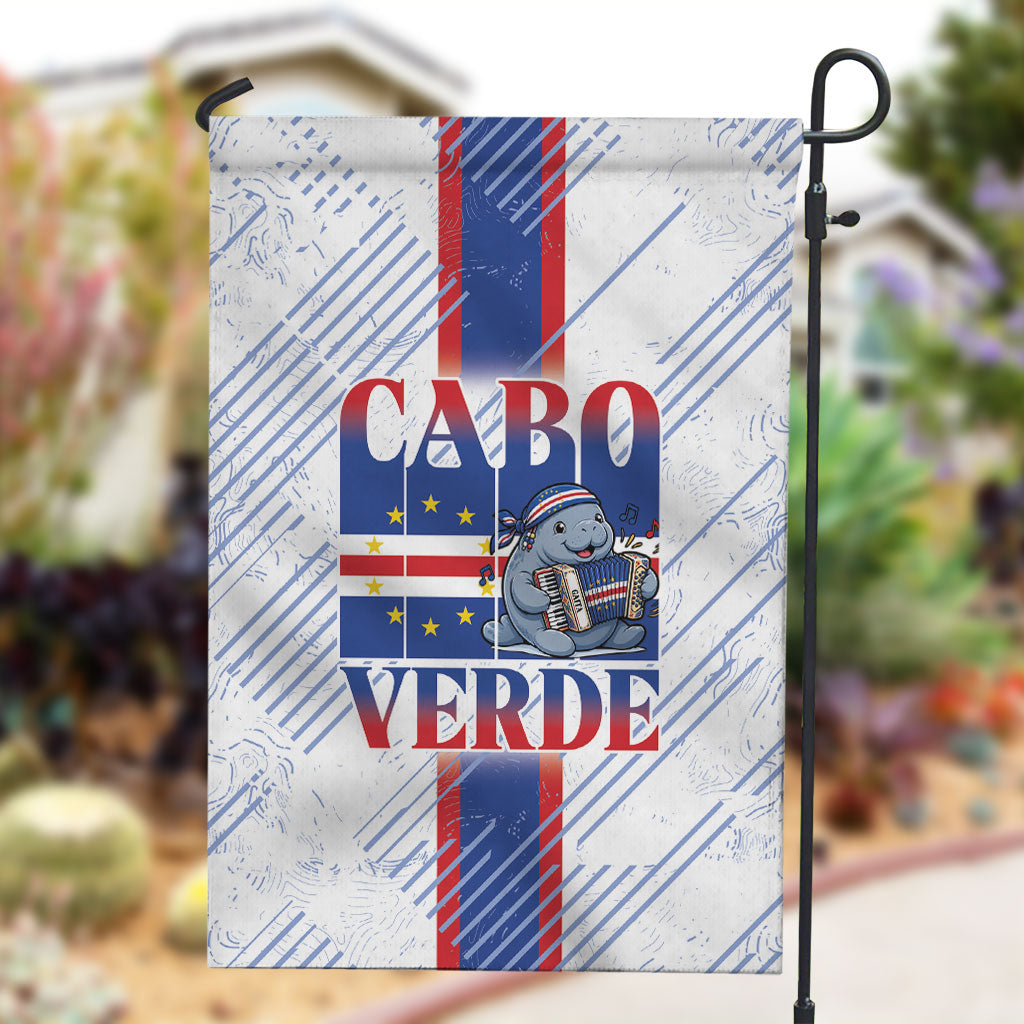 Accordion Gaita Cabo Verde Garden Flag Cape Verdean Instrument Cute Manatee