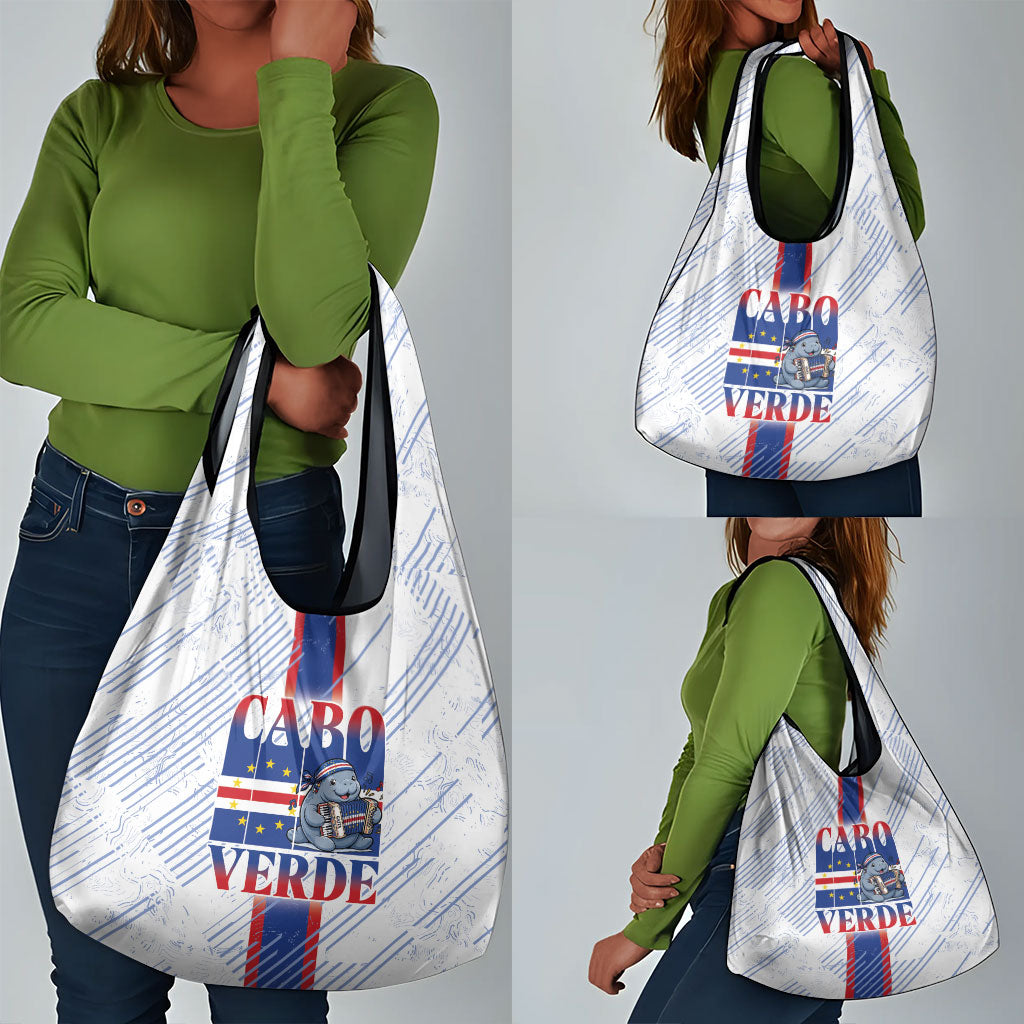 Accordion Gaita Cabo Verde Grocery Bag Cape Verdean Instrument Cute Manatee