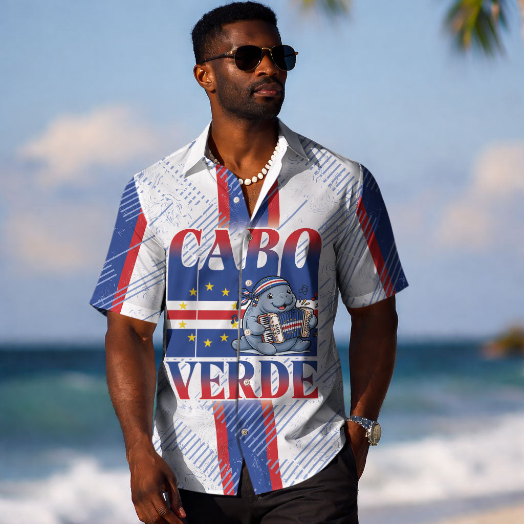Accordion Gaita Cabo Verde Hawaiian Shirt Cape Verdean Instrument Cute Manatee