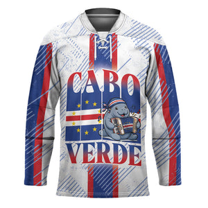Accordion Gaita Cabo Verde Hockey Jersey Cape Verdean Instrument Cute Manatee