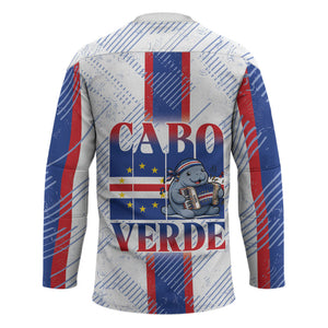 Accordion Gaita Cabo Verde Hockey Jersey Cape Verdean Instrument Cute Manatee