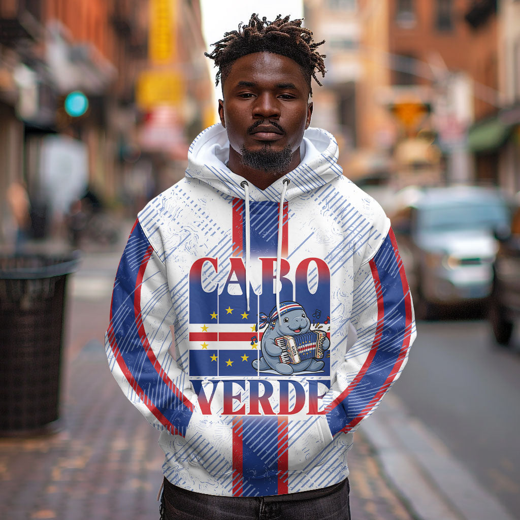 Accordion Gaita Cabo Verde Hoodie Cape Verdean Instrument Cute Manatee