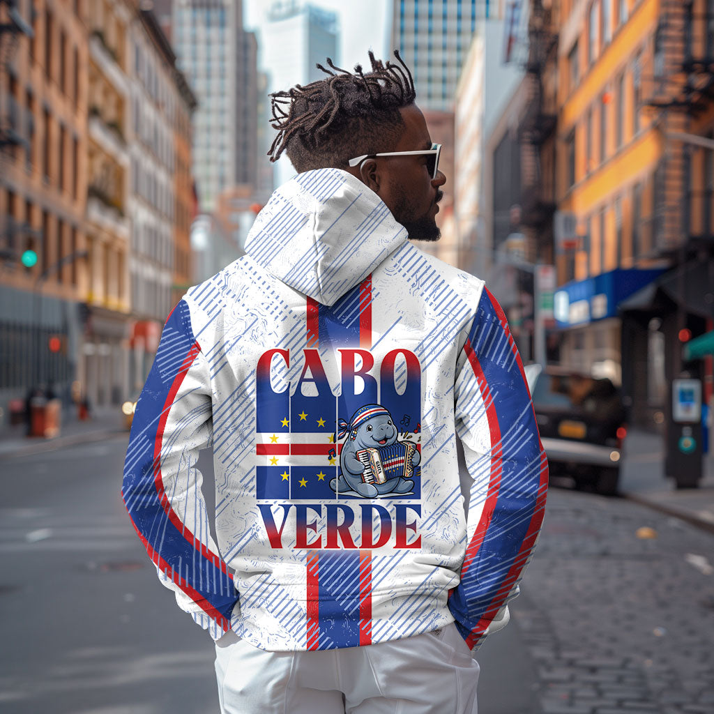 Accordion Gaita Cabo Verde Hoodie Cape Verdean Instrument Cute Manatee