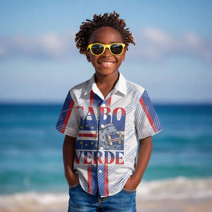 Accordion Gaita Cabo Verde Kid Hawaiian Shirt Cape Verdean Instrument Cute Manatee