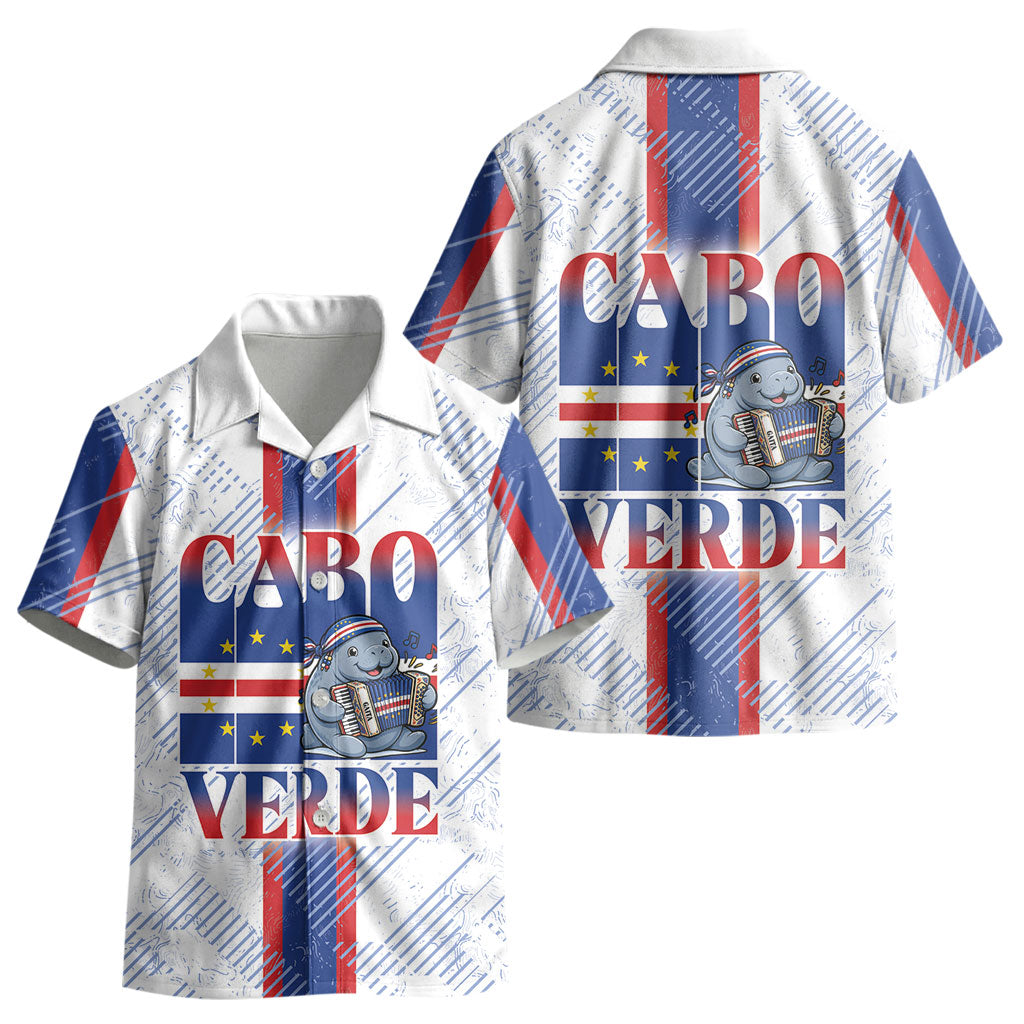 Accordion Gaita Cabo Verde Kid Hawaiian Shirt Cape Verdean Instrument Cute Manatee