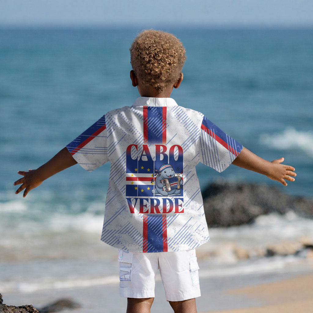 Accordion Gaita Cabo Verde Kid Hawaiian Shirt Cape Verdean Instrument Cute Manatee