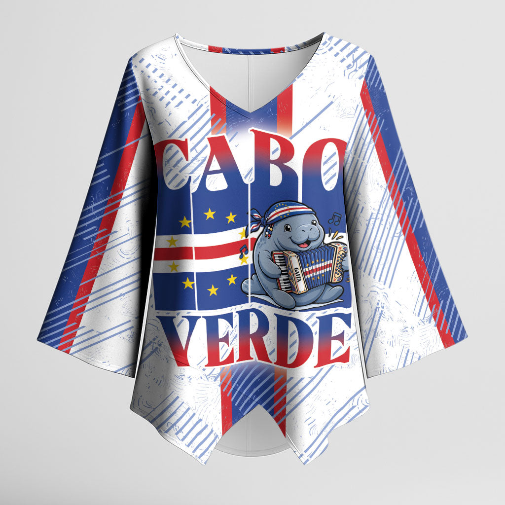 Accordion Gaita Cabo Verde Kimono Sleeve Blouse Cape Verdean Instrument Cute Manatee