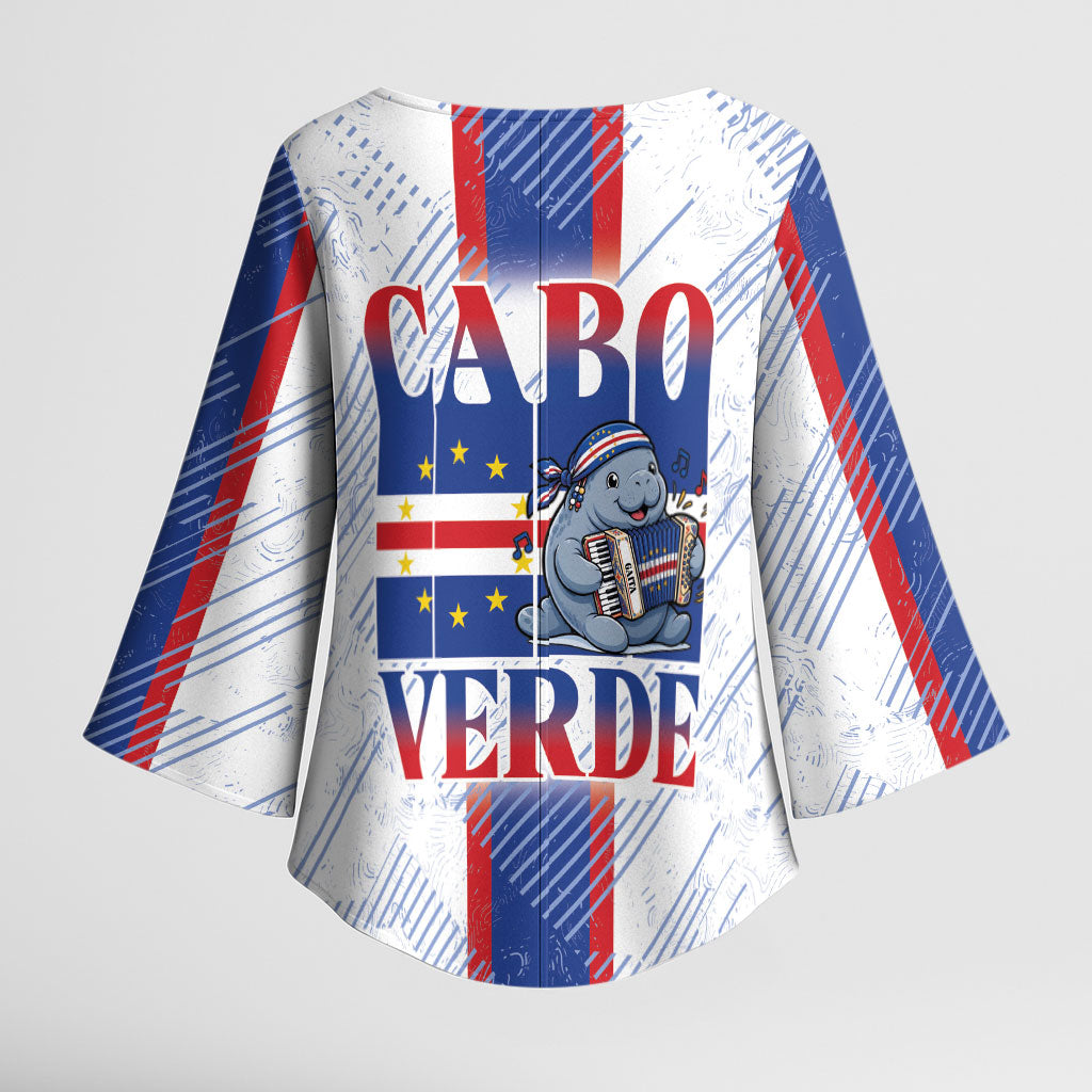 Accordion Gaita Cabo Verde Kimono Sleeve Blouse Cape Verdean Instrument Cute Manatee