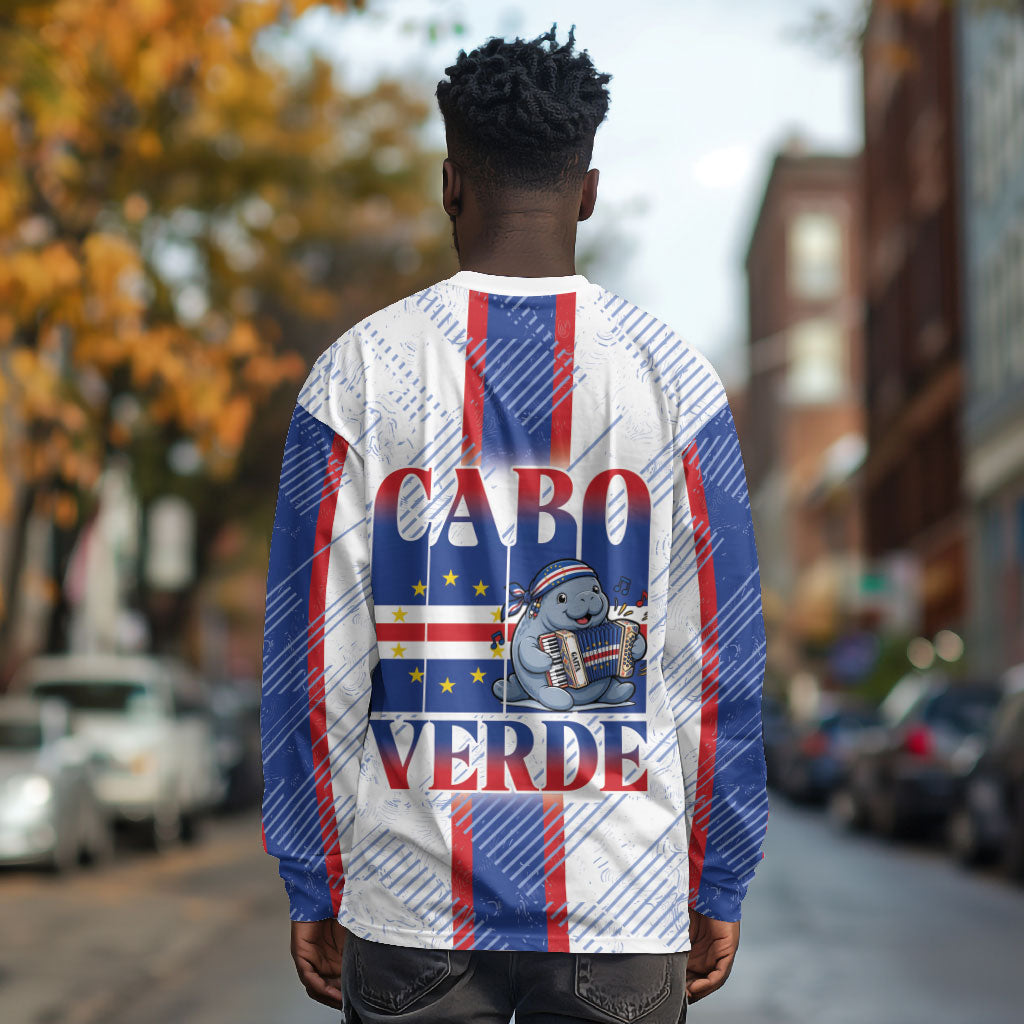 Accordion Gaita Cabo Verde Long Sleeve Shirt Cape Verdean Instrument Cute Manatee