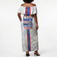 Accordion Gaita Cabo Verde Off Shoulder Maxi Dress Cape Verdean Instrument Cute Manatee