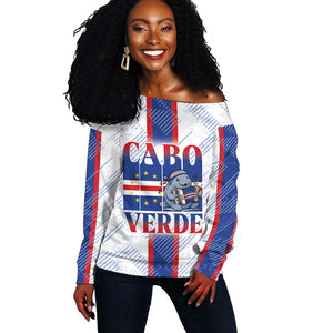 Accordion Gaita Cabo Verde Off Shoulder Sweater Cape Verdean Instrument Cute Manatee