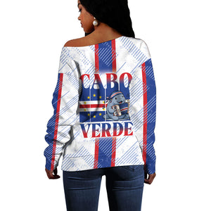 Accordion Gaita Cabo Verde Off Shoulder Sweater Cape Verdean Instrument Cute Manatee