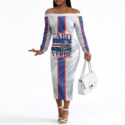 Accordion Gaita Cabo Verde Off The Shoulder Long Sleeve Dress Cape Verdean Instrument Cute Manatee