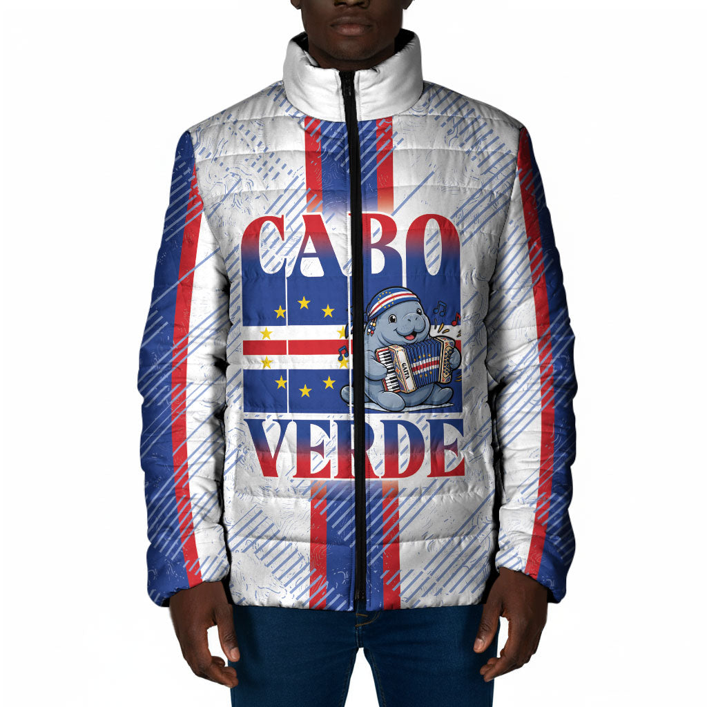 Accordion Gaita Cabo Verde Padded Jacket Cape Verdean Instrument Cute Manatee