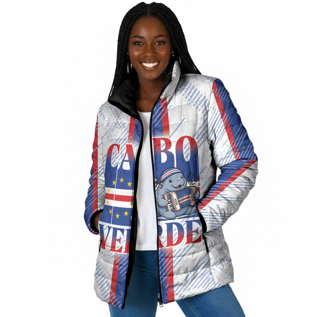 Accordion Gaita Cabo Verde Padded Jacket Cape Verdean Instrument Cute Manatee