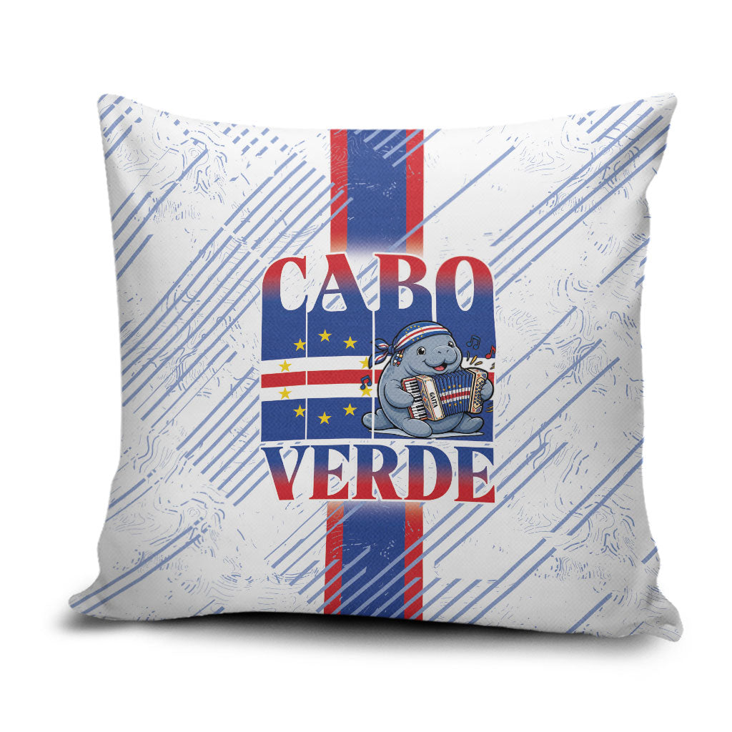 Accordion Gaita Cabo Verde Pillow Cover Cape Verdean Instrument Cute Manatee