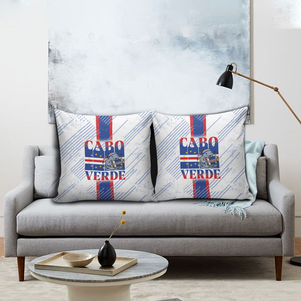Accordion Gaita Cabo Verde Pillow Cover Cape Verdean Instrument Cute Manatee