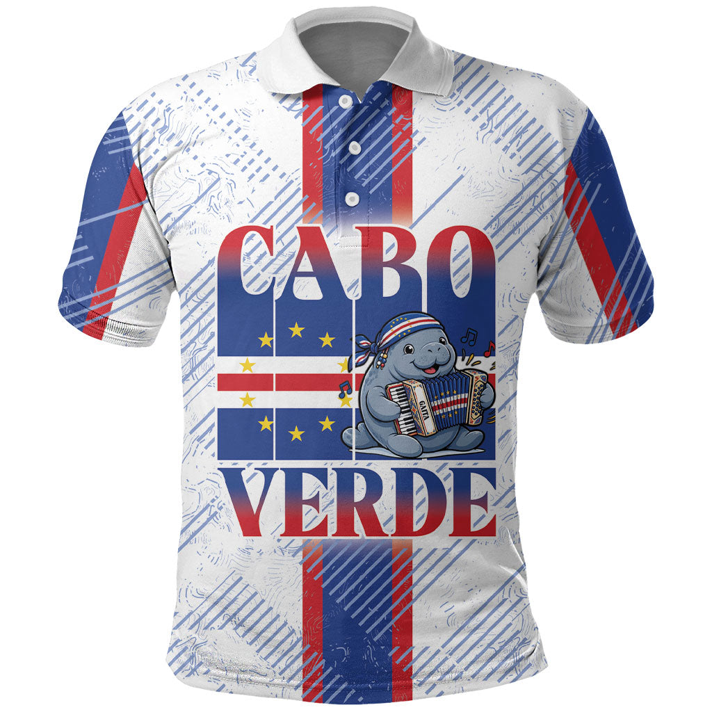 Accordion Gaita Cabo Verde Polo Shirt Cape Verdean Instrument Cute Manatee