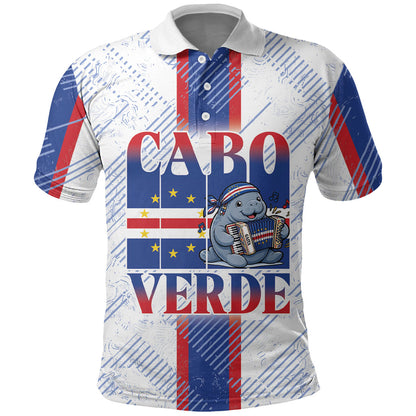 Accordion Gaita Cabo Verde Polo Shirt Cape Verdean Instrument Cute Manatee
