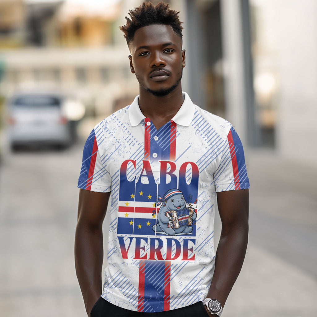 Accordion Gaita Cabo Verde Polo Shirt Cape Verdean Instrument Cute Manatee