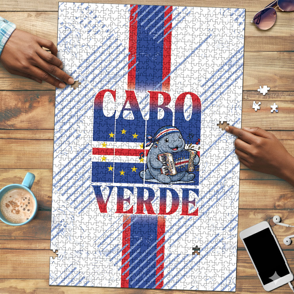 Accordion Gaita Cabo Verde Puzzle Cape Verdean Instrument Cute Manatee