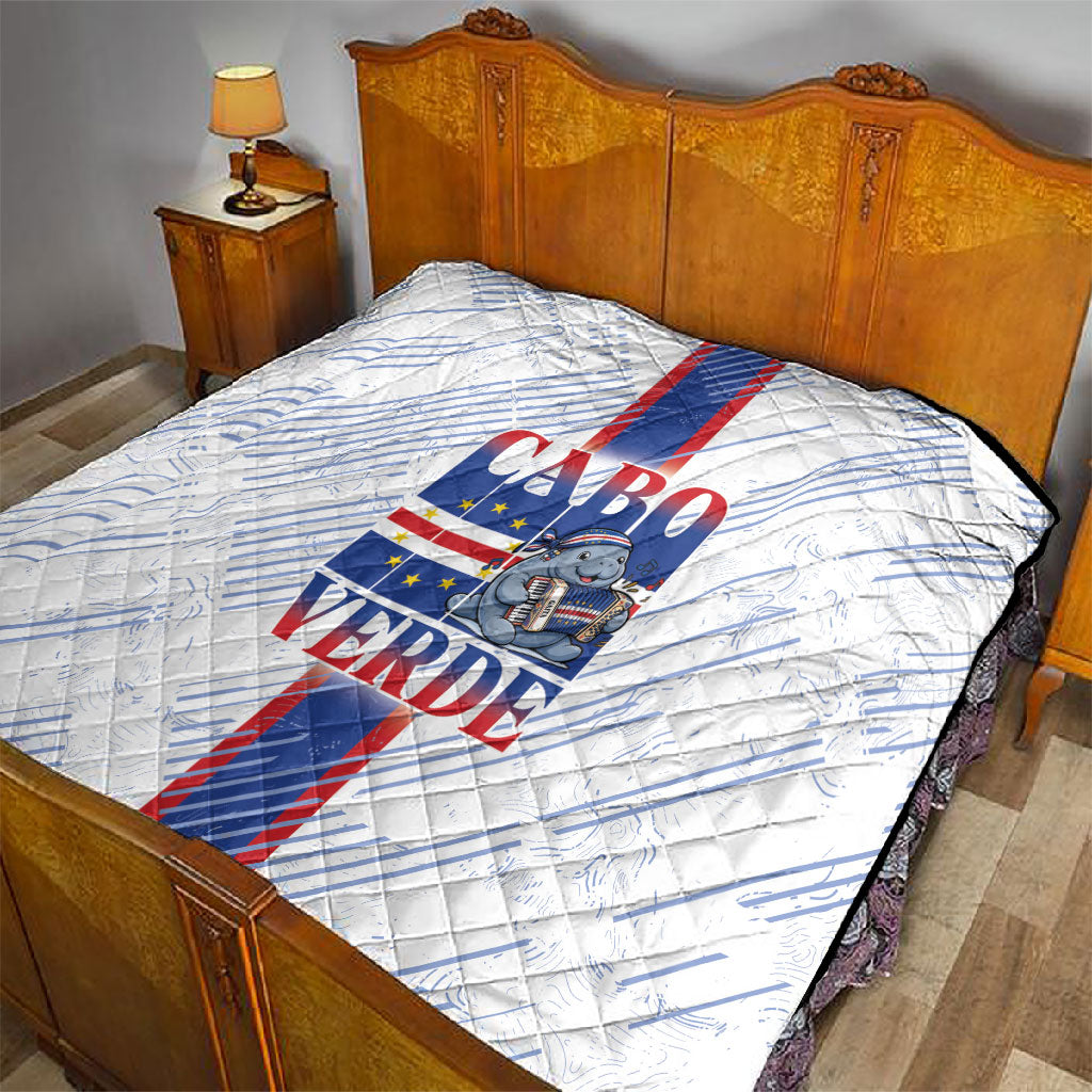Accordion Gaita Cabo Verde Quilt Cape Verdean Instrument Cute Manatee