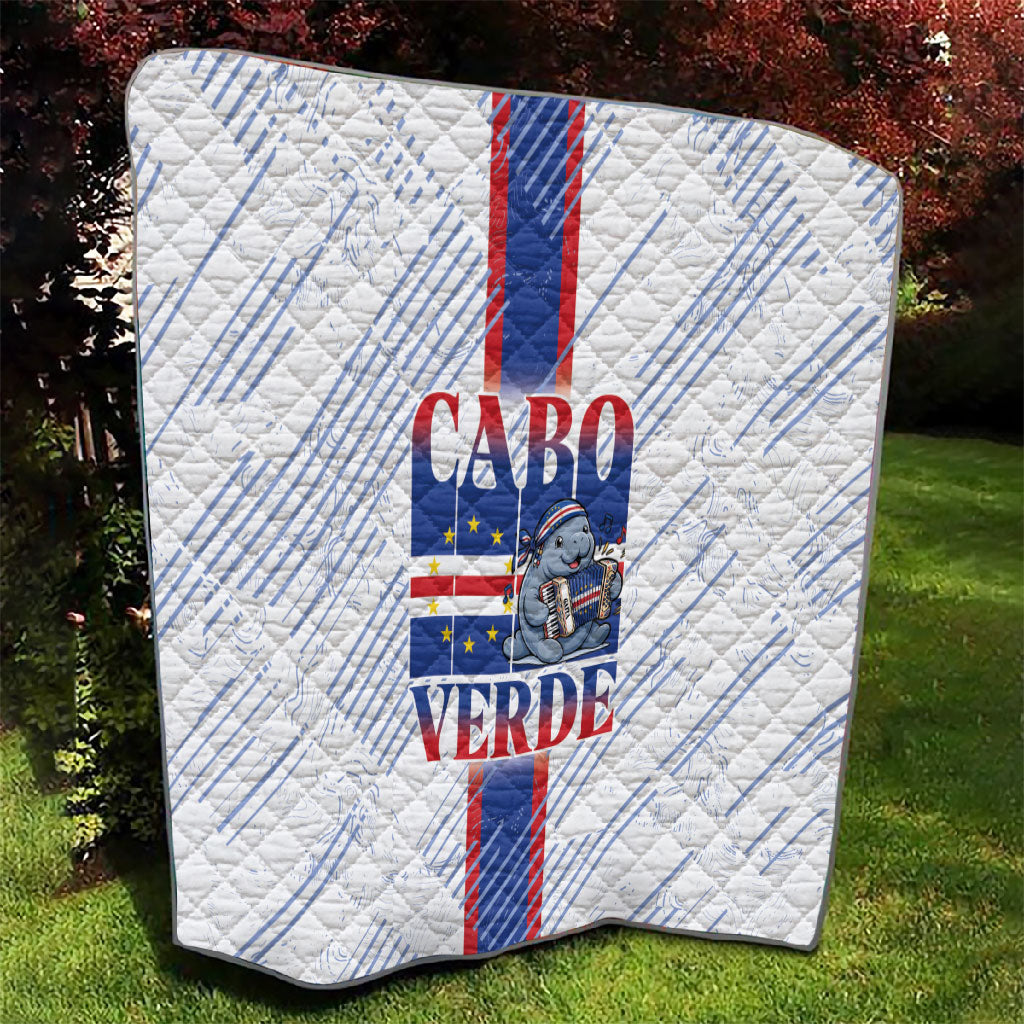 Accordion Gaita Cabo Verde Quilt Cape Verdean Instrument Cute Manatee