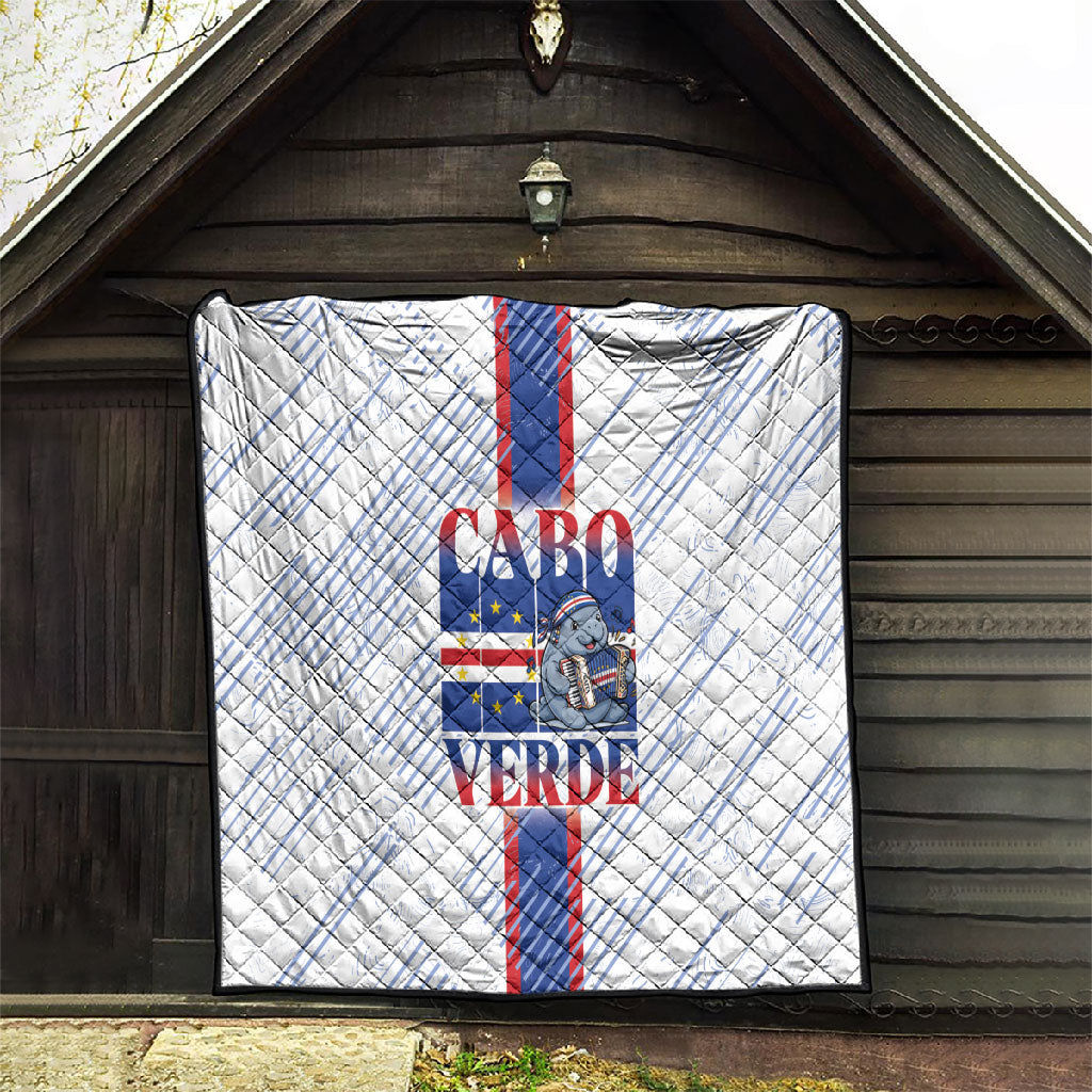 Accordion Gaita Cabo Verde Quilt Cape Verdean Instrument Cute Manatee