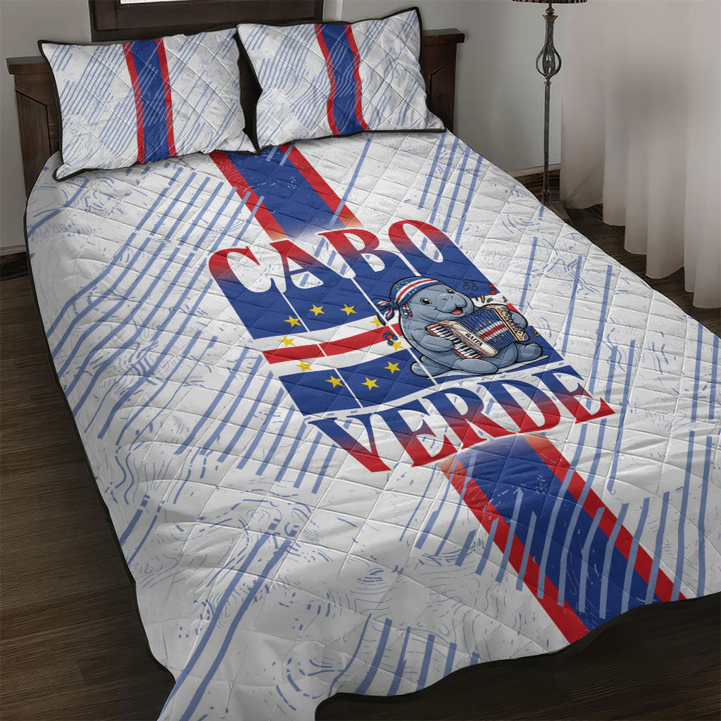 Accordion Gaita Cabo Verde Quilt Bed Set Cape Verdean Instrument Cute Manatee