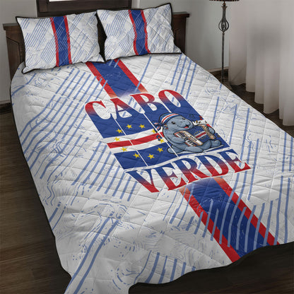 Accordion Gaita Cabo Verde Quilt Bed Set Cape Verdean Instrument Cute Manatee