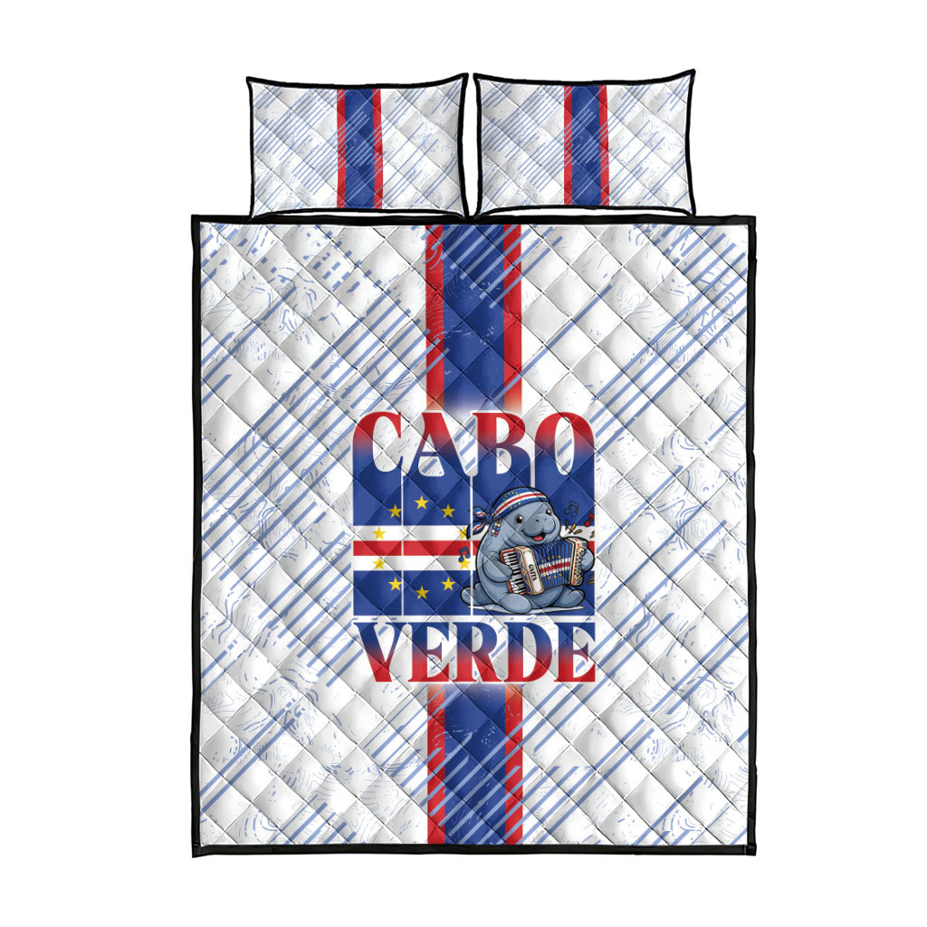 Accordion Gaita Cabo Verde Quilt Bed Set Cape Verdean Instrument Cute Manatee