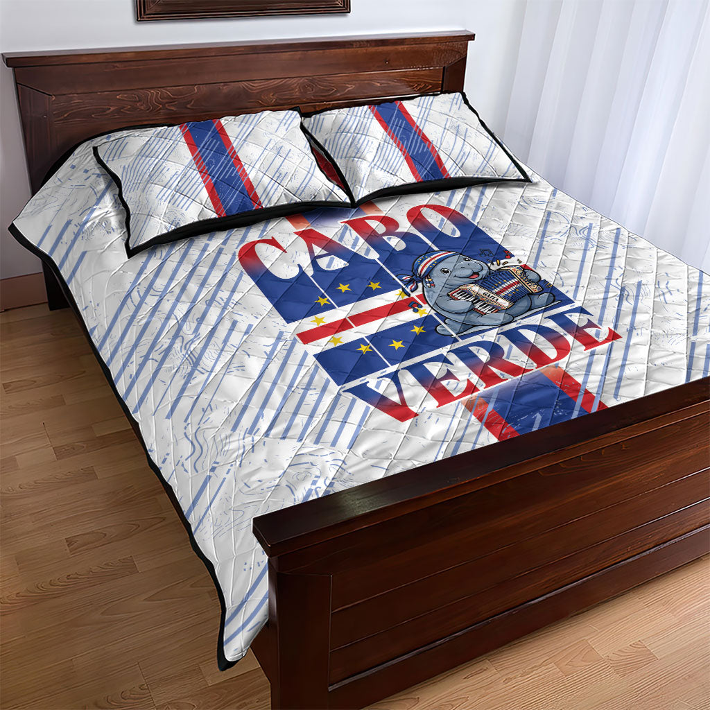 Accordion Gaita Cabo Verde Quilt Bed Set Cape Verdean Instrument Cute Manatee