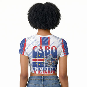 Accordion Gaita Cabo Verde Raglan Cropped T shirt Cape Verdean Instrument Cute Manatee
