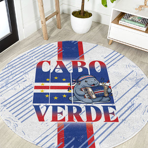 Accordion Gaita Cabo Verde Round Carpet Cape Verdean Instrument Cute Manatee