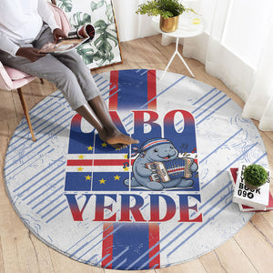 Accordion Gaita Cabo Verde Round Carpet Cape Verdean Instrument Cute Manatee