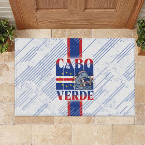 Accordion Gaita Cabo Verde Rubber Doormat Cape Verdean Instrument Cute Manatee