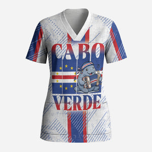 Accordion Gaita Cabo Verde Scrub Top Cape Verdean Instrument Cute Manatee