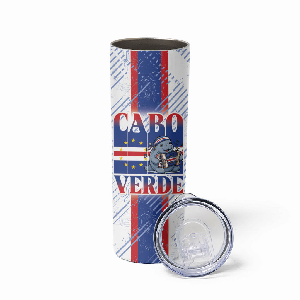 Accordion Gaita Cabo Verde Skinny Tumbler Cape Verdean Instrument Cute Manatee