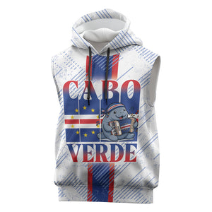 Accordion Gaita Cabo Verde Sleeveless Hoodie Cape Verdean Instrument Cute Manatee