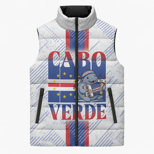 Accordion Gaita Cabo Verde Sleeveless Puffer Jacket Cape Verdean Instrument Cute Manatee