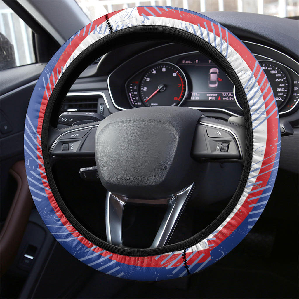 Accordion Gaita Cabo Verde Steering Wheel Cover Cape Verdean Instrument Cute Manatee