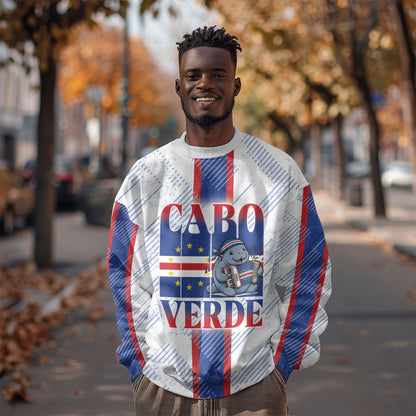 Accordion Gaita Cabo Verde Sweatshirt Cape Verdean Instrument Cute Manatee