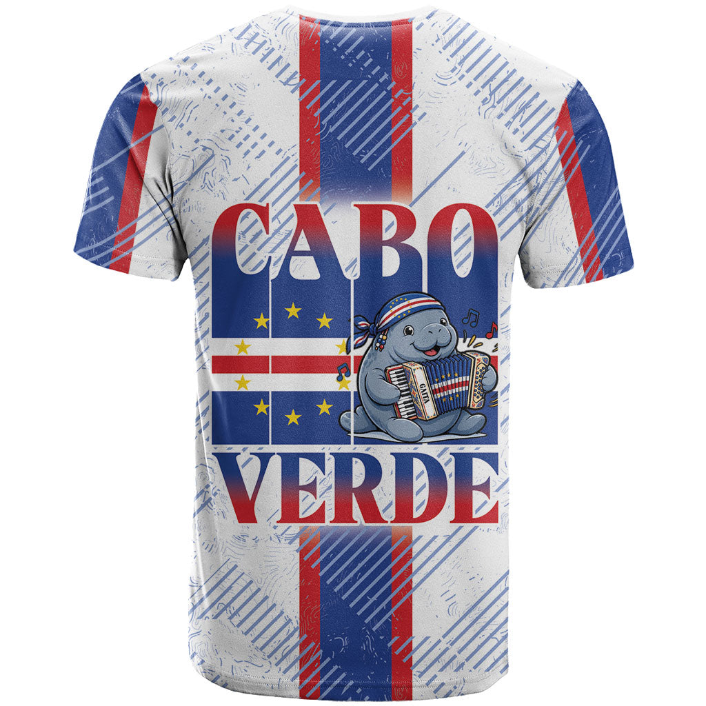 Accordion Gaita Cabo Verde T shirt Cape Verdean Instrument Cute Manatee