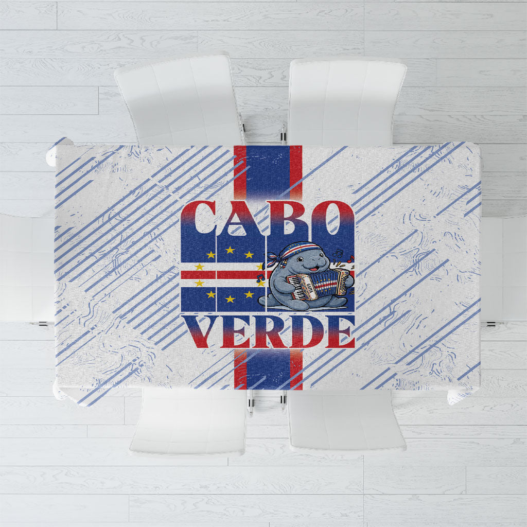 Accordion Gaita Cabo Verde Tablecloth Cape Verdean Instrument Cute Manatee