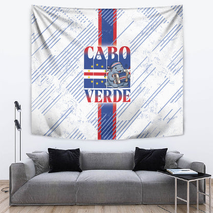 Accordion Gaita Cabo Verde Tapestry Cape Verdean Instrument Cute Manatee